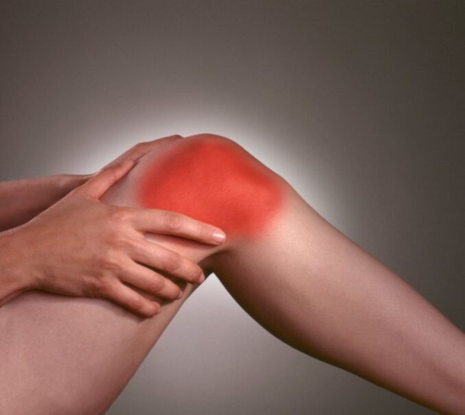 Knee joint inflammation with arthrosis